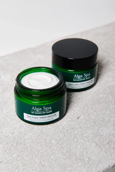 Крем для лица ПРЕОБРАЖЕНИЕ на основе живой суспензии хлореллы Face cream TRANSFORMATION, 50 ml  Alga Spa