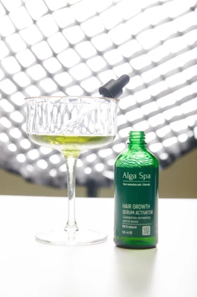 Сыворотка-активатор роста волос на основе живой суспензии микроводоросли Chlorella HAIR growth SERUM activator, 100 mll  Alga Spa