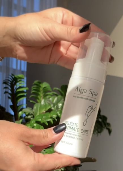 Деликатная пенка-мусс для интимной гигиены на основе живой суспензии микроводоросли Chlorella, 150 ml e Alga Spa
