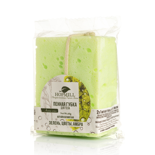 Губка пенная Зелень,цветы,амбра 60 гр H.O.P.