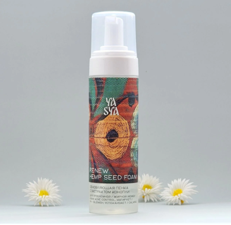 Пенка для умывания обновляющая с экстрактом конопли RE:NEW Hemp Seed Foam 200 мл, YASYA
